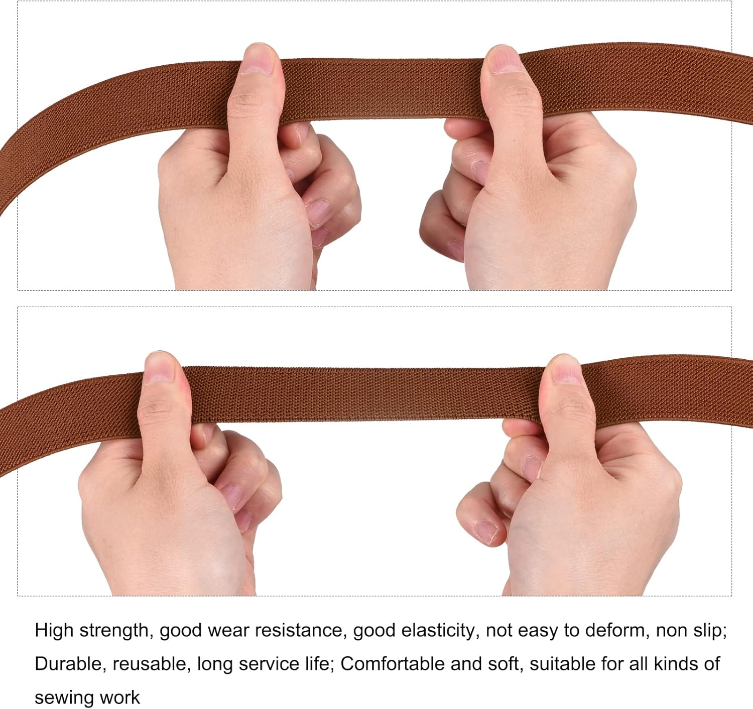 Knit Elastic Bands for Sewing Black Heavy Stretch High Elasticity Flat Webbing Smooth Elastic Band