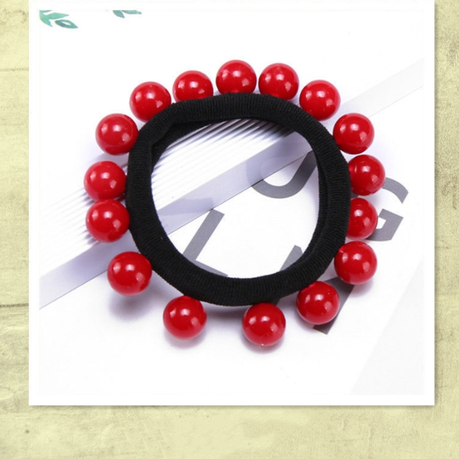Wholesale Factory Production Hair Accessories Hair Tie for Women Pearl Hair Tie Fashion Nylon Towel Tie