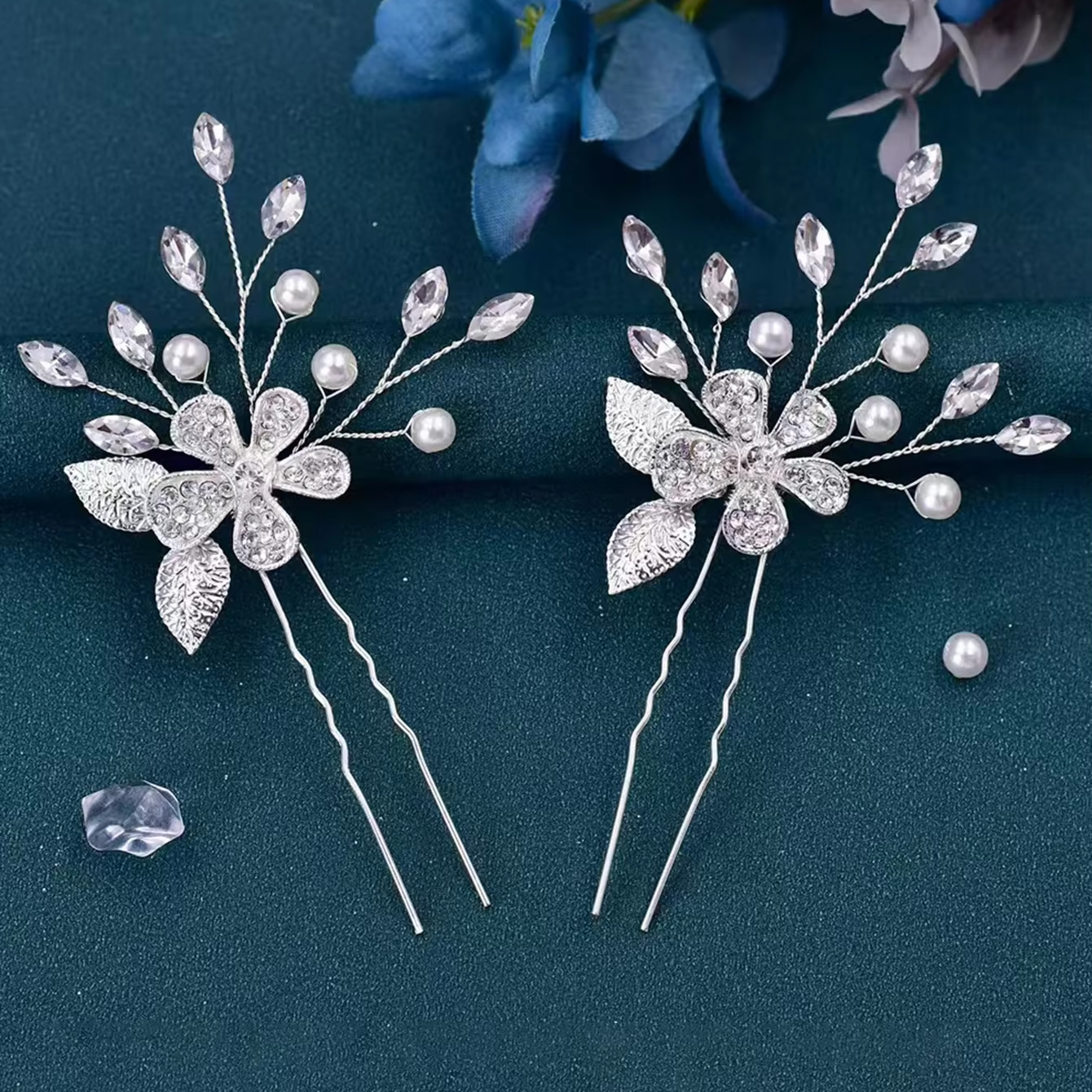 1PC bridal hair accessories pin clips flower rhinestone headpiece headwear manufacturer