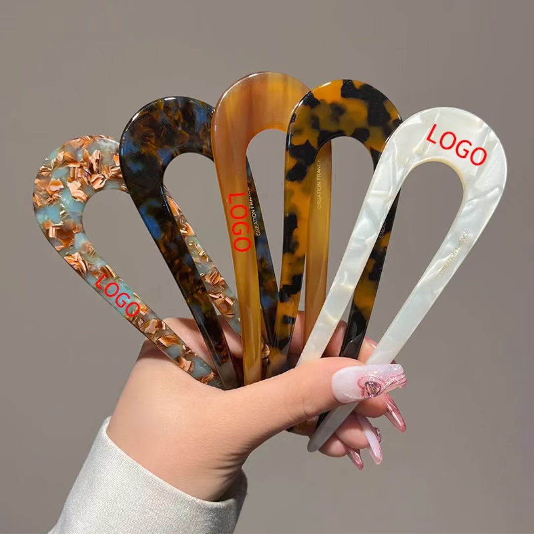 Premium Handmade Acetate U-shaped Hair Pin &amp; Stick for Women-Eco-Friendly Party Updo Accessory