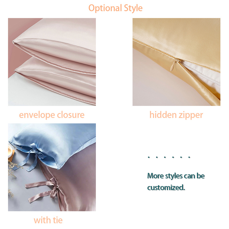 Custom Logo Ivory 100% Mulberry Silk Pillowcase Set Luxury Sleep Eye Mask Hair Tie Scrunchie Box For Home Hotel For Christmas