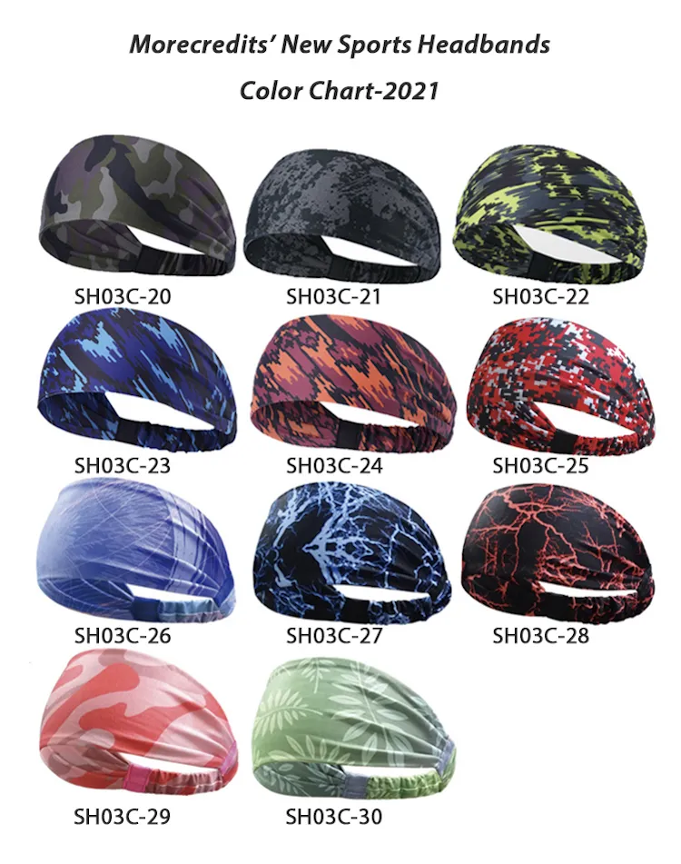 New Trendy Moisture Wicking Sports Hair Ornament Bandana Hairbands