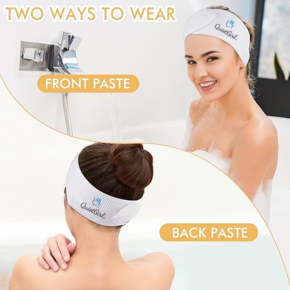 Manufacturer Custom Design 100% Cotton Waffle Custom Embroidery Logo Spa Makeup Hairband Pure Cotton Facial Washable Headband