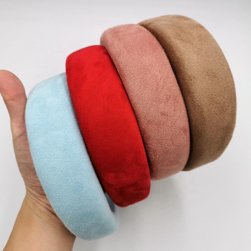 Factory Wholesale Popular Velvet Hair Band Colorful Sponge Headband for Women Elegant Fashion Glory Brand