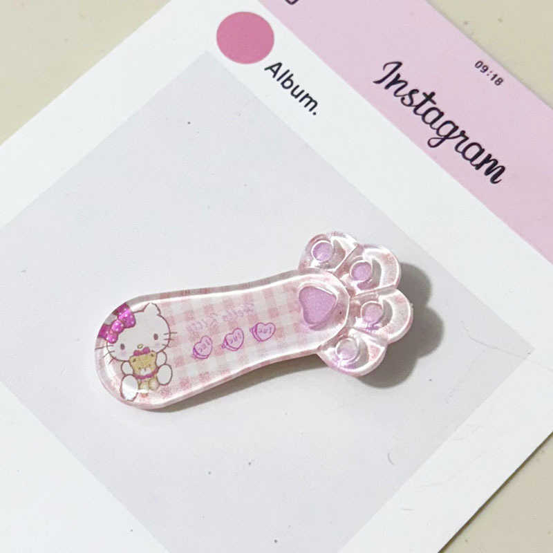 Transparent Plaid Cat Paw Cartoon Soft and Cute Three-Dimensional Cream Style Side Clip Hair Accessory Cross-Border