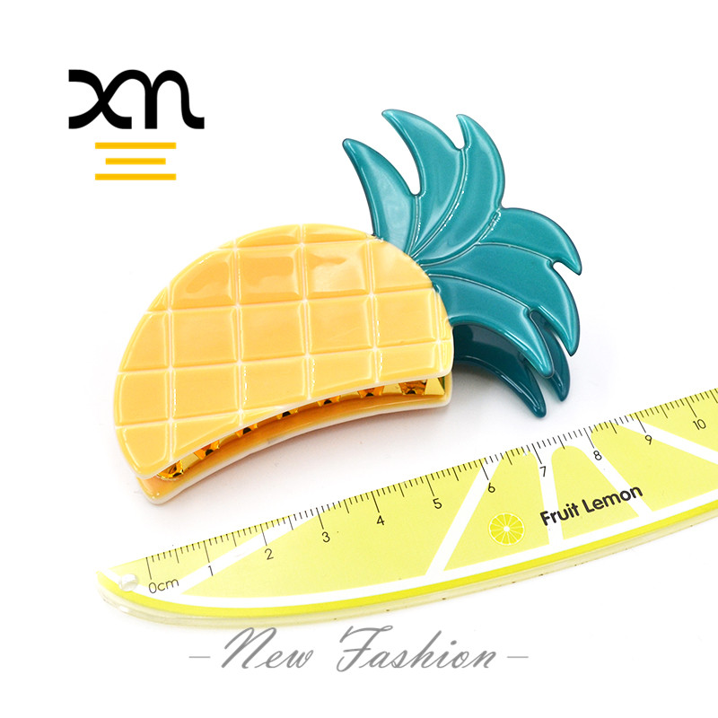 Bulk Eco Friendly Fruit Shape Banana Hair Claw Clips logo Custom Orange Women's Hair Clips Trendy Acetate Hairclaw Biodegradable