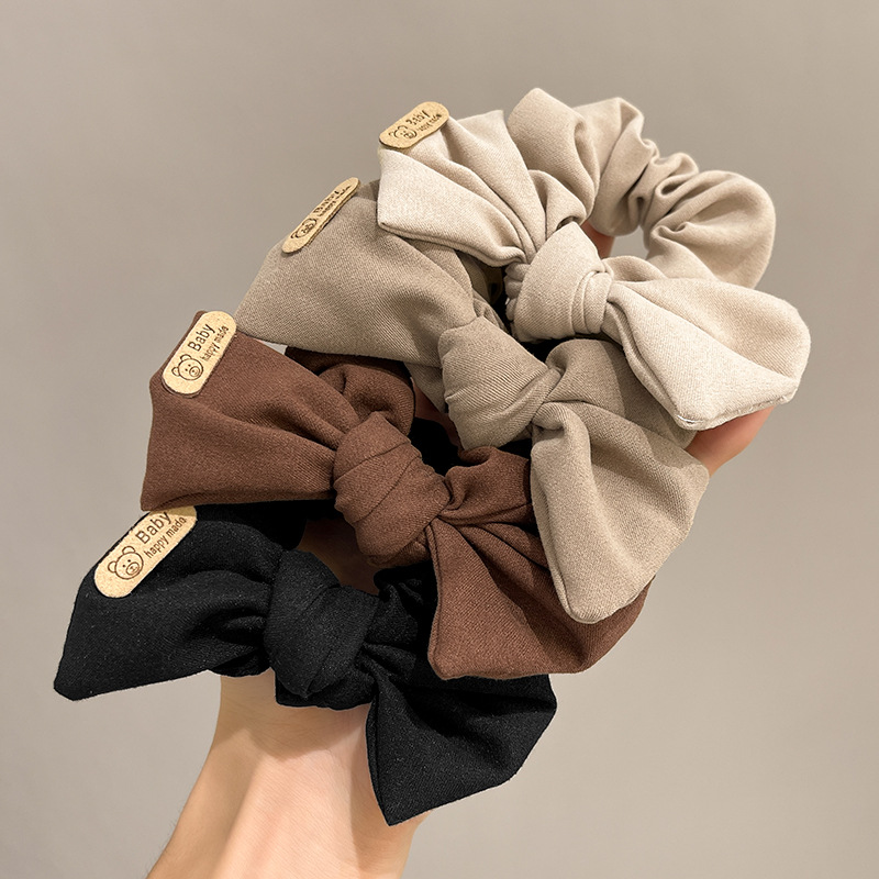 Fashion Japan Korean Style Large Scrunchies Hair Elastics Bands Bow Tie Chiffon Ponytail Holder Bear Hair Scrunchies Hair Ties