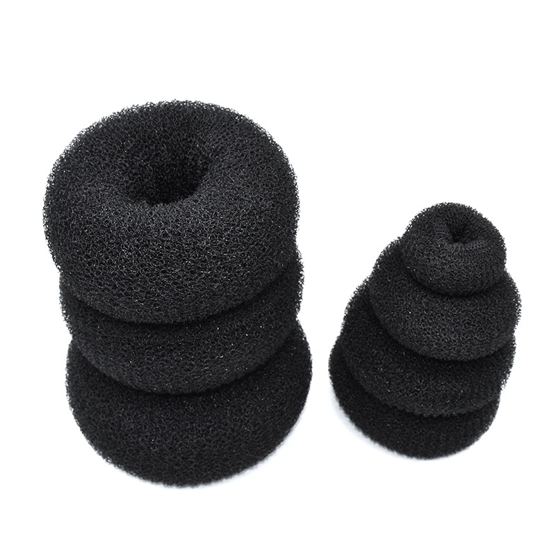 Wholesale Black/White/Brown Fashional Style Bun Hair Accessories Nylon Large Hair Donut Bun Shaper Maker For Women