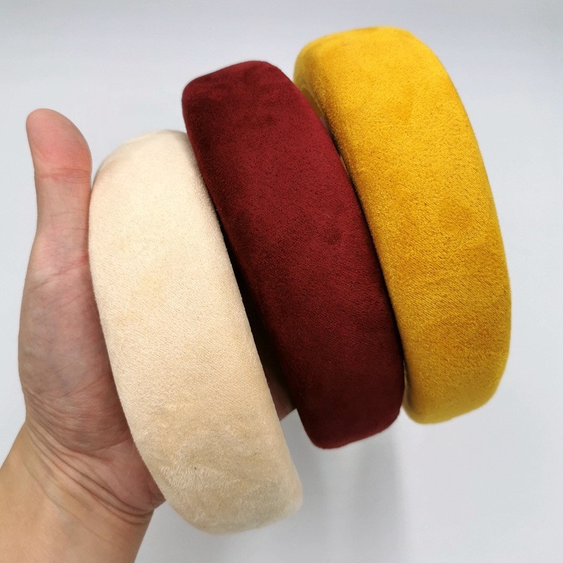 Factory Wholesale Popular Velvet Hair Band Colorful Sponge Headband for Women Elegant Fashion Glory Brand