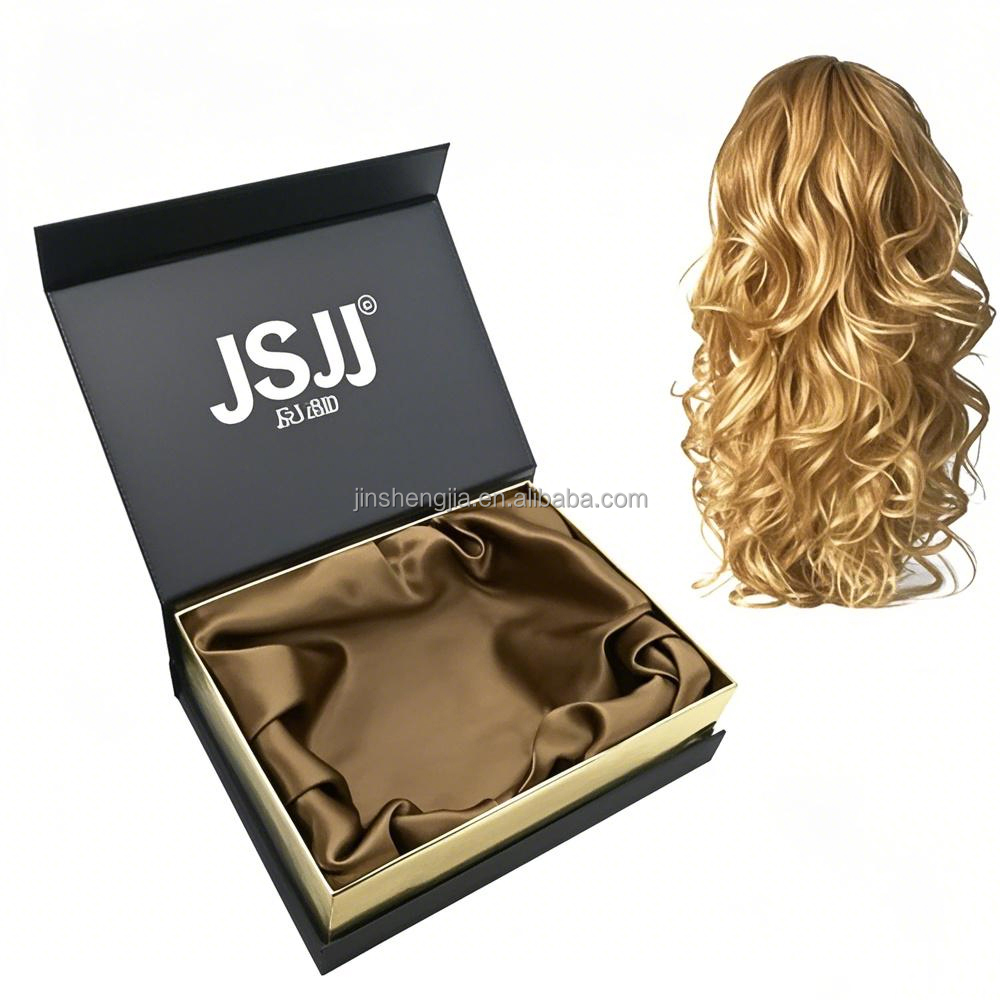 Factory Custom Printed Matt Laminated Color Wig Hair Extension Magnetic Cover Gift Box Portable Sponge Liner for Beautiful Women