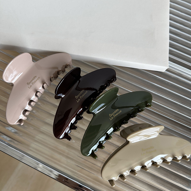 Liwu Customize LOGO High Quality Retro Vintage Solid Color Large Size 11cm Acetate Hair Claw