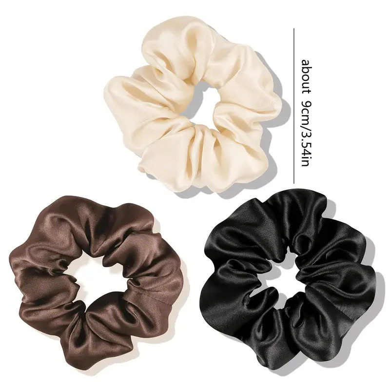 Silky Satin Scrunchies for Women, Soft Elastic Hair Ties No Damage, Solid Color Hair Scrunchies Ponytail Holders