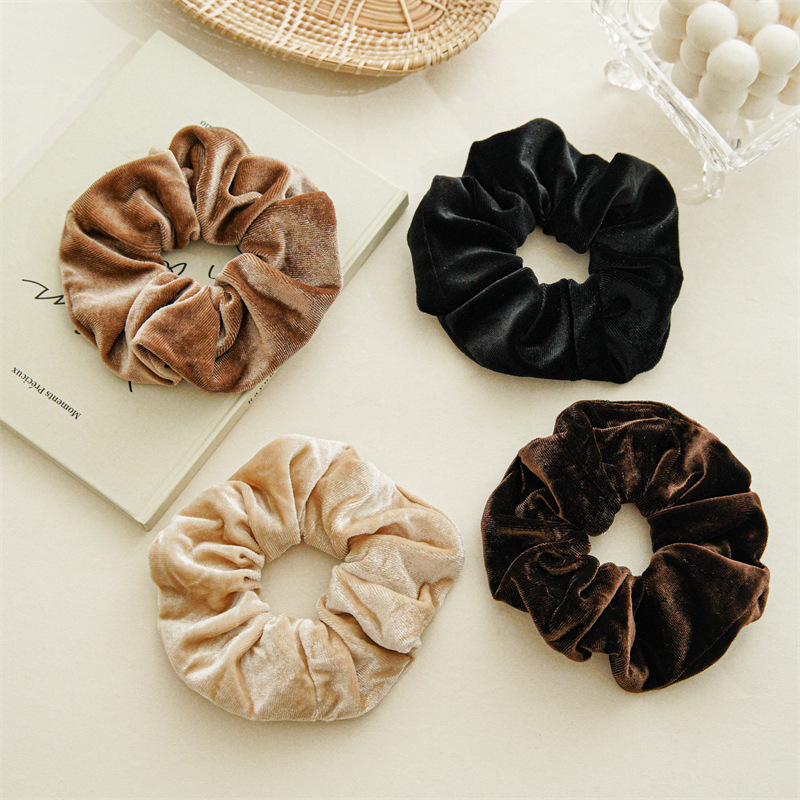 2025 Charm Hair Accessories Velvet Large 12cm Elastic Hair Strap Velvet Hairband Logo Customization