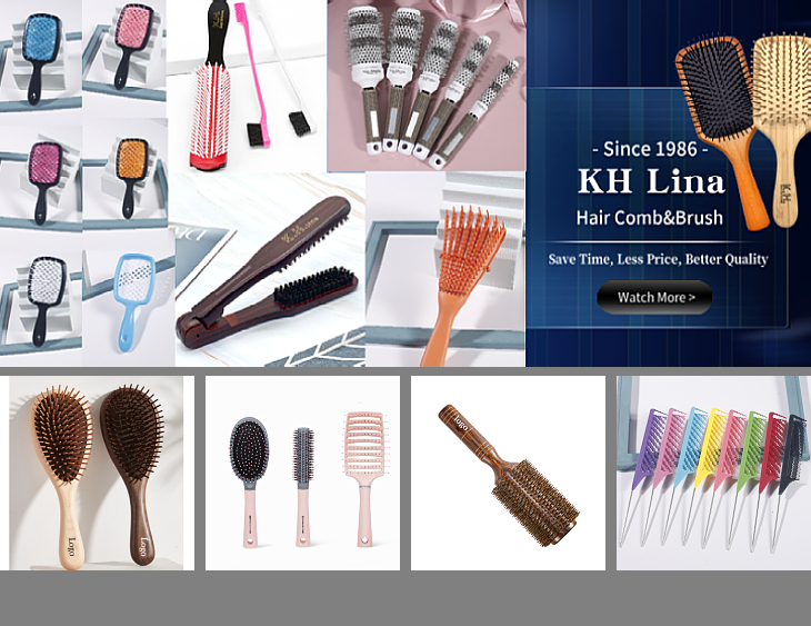 Wholesale Eco-friendly Wooden Scalp Massage Hair Comb Nylon Boar Bristles Hair Brush Airbag Paddle Hair Brush
