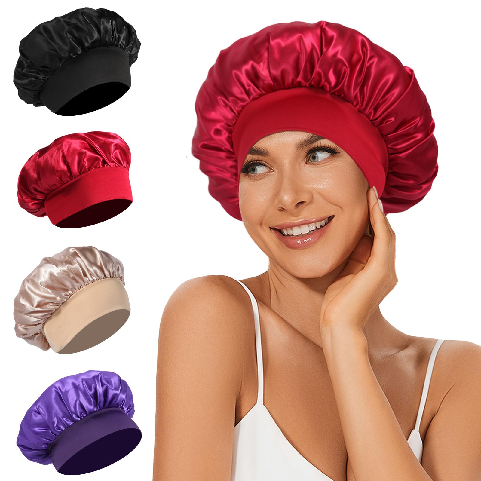 Satin Bonnet Hair Care Night Sleep Hat