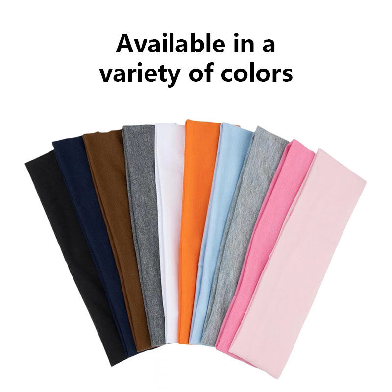 Wholesale Absorbent Sweat Elastic Thin Polyester Yoga Running Sports Headband Sweatbands With Logo Custom