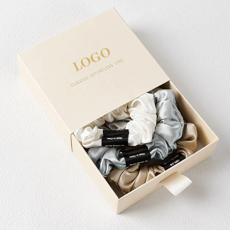 Fashionable Custom Logo Elasticated 100% Mulberry Silk Hair Scrunchies Hair Accessories for Women Hair Bands