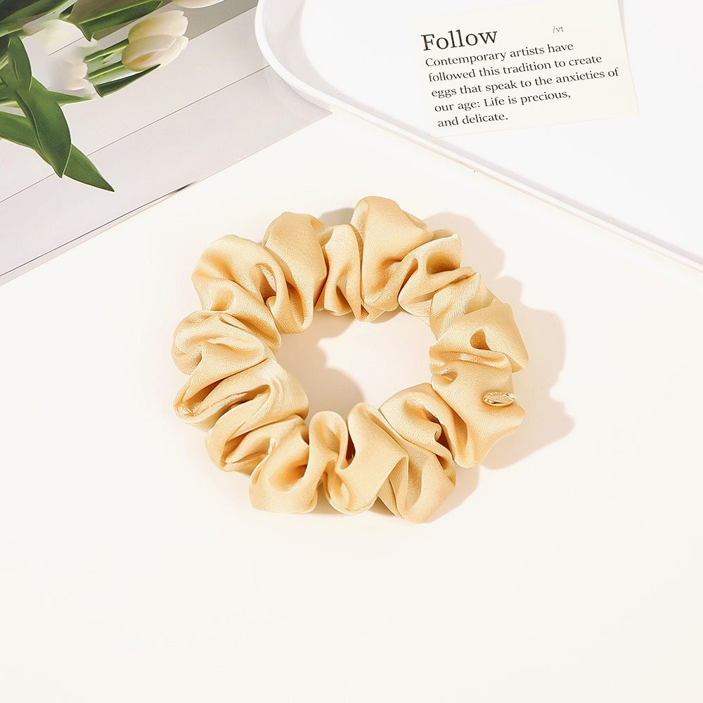 Factory Wholesale High End Hair Scrunchies for Girls Stain Fabric Hair Ties Custom French Hair Scrunchy Women Hairbands