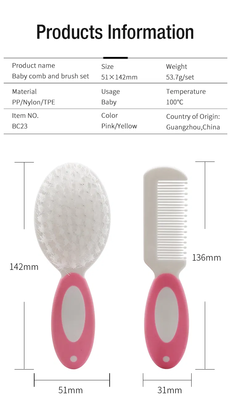 Baby Hair Brush and Comb Set for Newborns