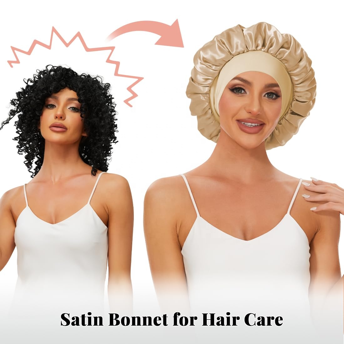 Factory Custom Silk Sleeping Bonnet For Women Satin Hair Cap With Wide Band Soft Hair Bonnet For Curly Braids Natural Hair