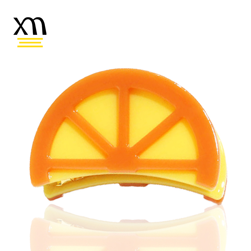 Bulk Eco Friendly Fruit Shape Banana Hair Claw Clips logo Custom Orange Women's Hair Clips Trendy Acetate Hairclaw Biodegradable