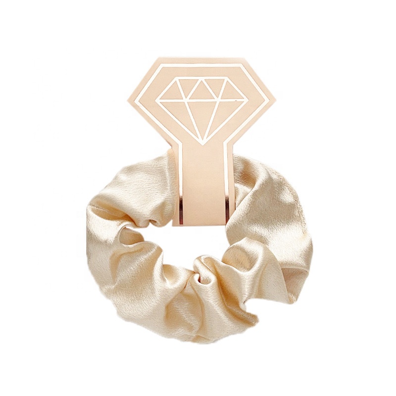 2024 Factory Directly Wholesale Gold Elastic Hair Bands Soft Scrunchies Custom Scrunchies With Logo