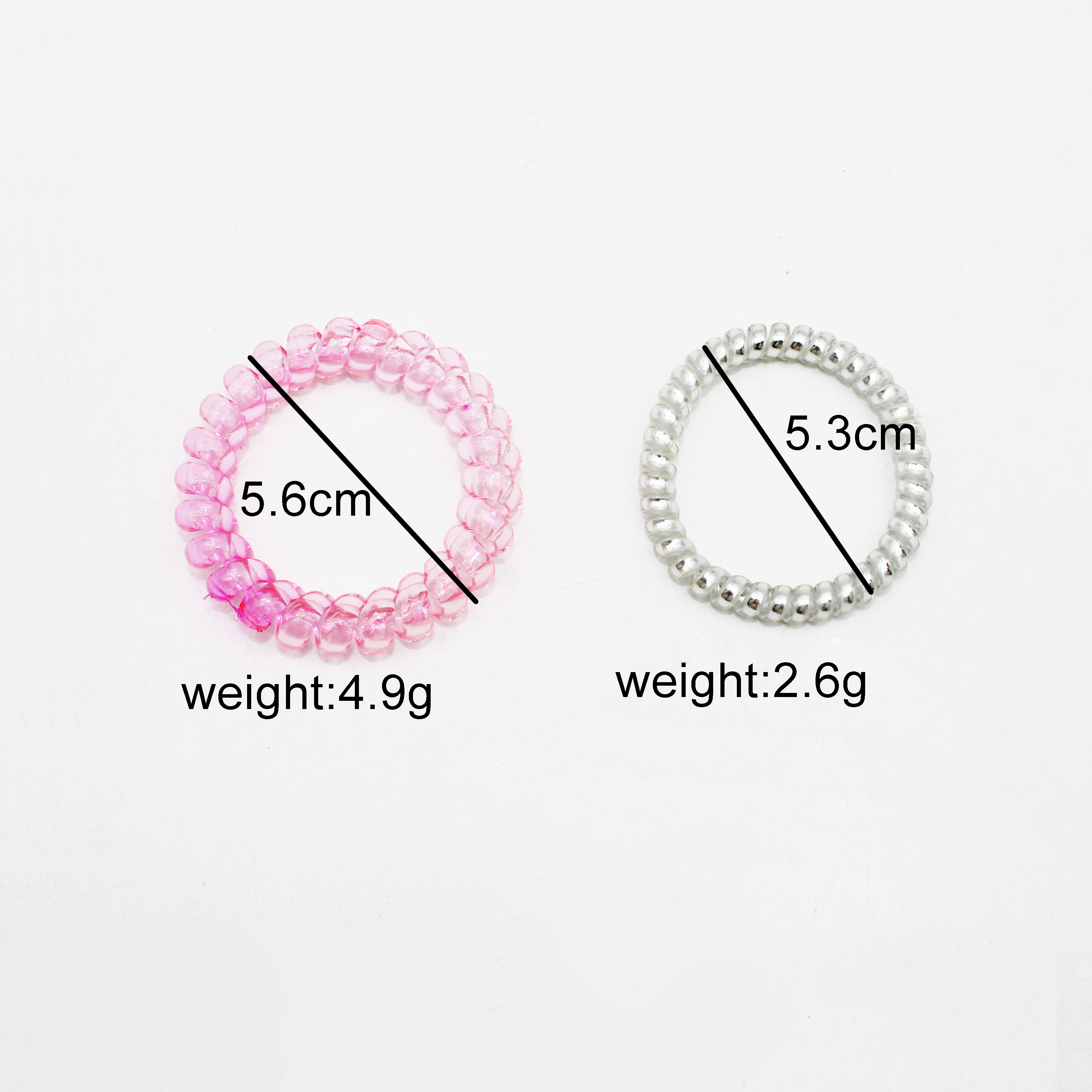 Jachon No Crease Spiral Hair Tie No Damage Spiral Plastic Hair Elastics Ponytail Holder Telephone Cord Plastic Hair Ties