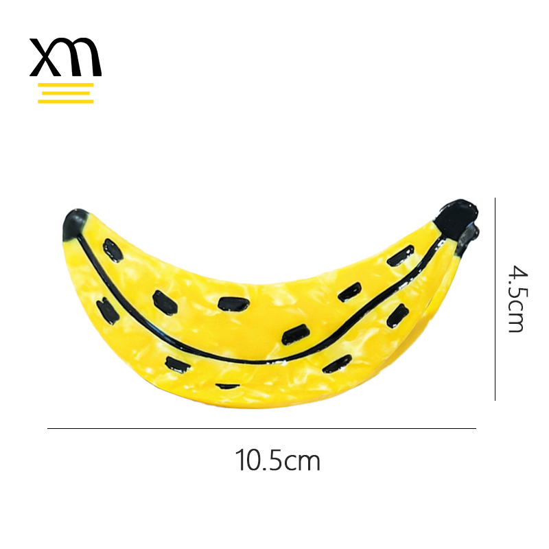 Bulk Eco Friendly Fruit Shape Banana Hair Claw Clips Logo Custom Orange Women's Hair Clips Trendy Acetate Hairclaw Biodegradable