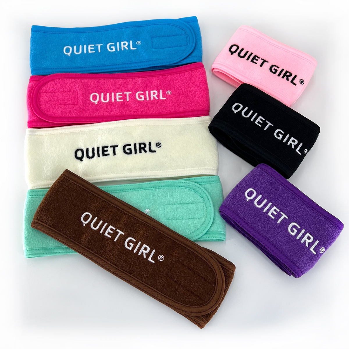 Custom Woven Logo White Black Spa Headband Women Girl Skincare Face Washing Hairband Wrap Make Up Microfiber Spa Head Bands
