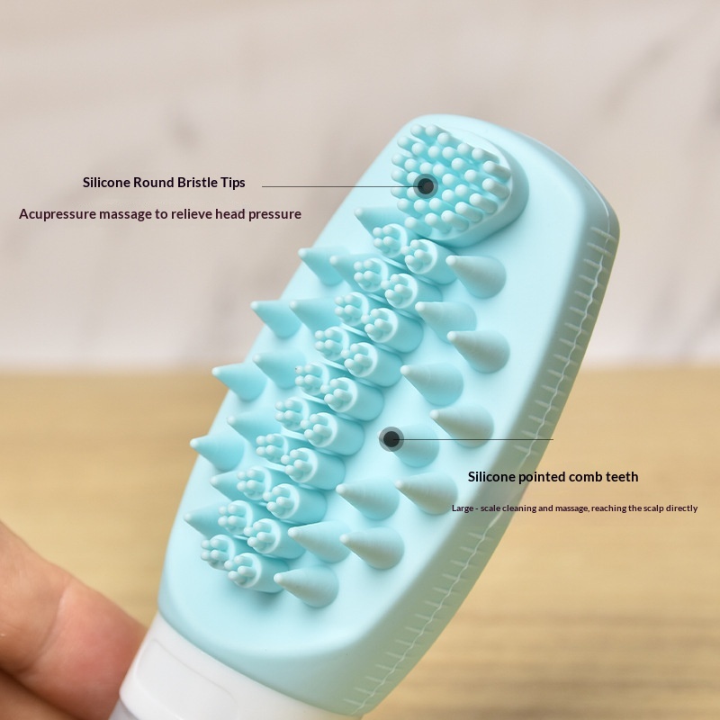 New Travel Refillable Dispensing Bottle Multifunctional Silicone Convenient Built-in Face Hair Washing Brush Soft Squeeze-Type