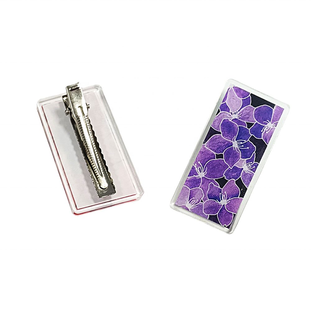 High Quality Personalized Custom Printed Anime Acrylic Hair Clips Maker Wholesale Promotional Cartoon Acrylic Hair Pins