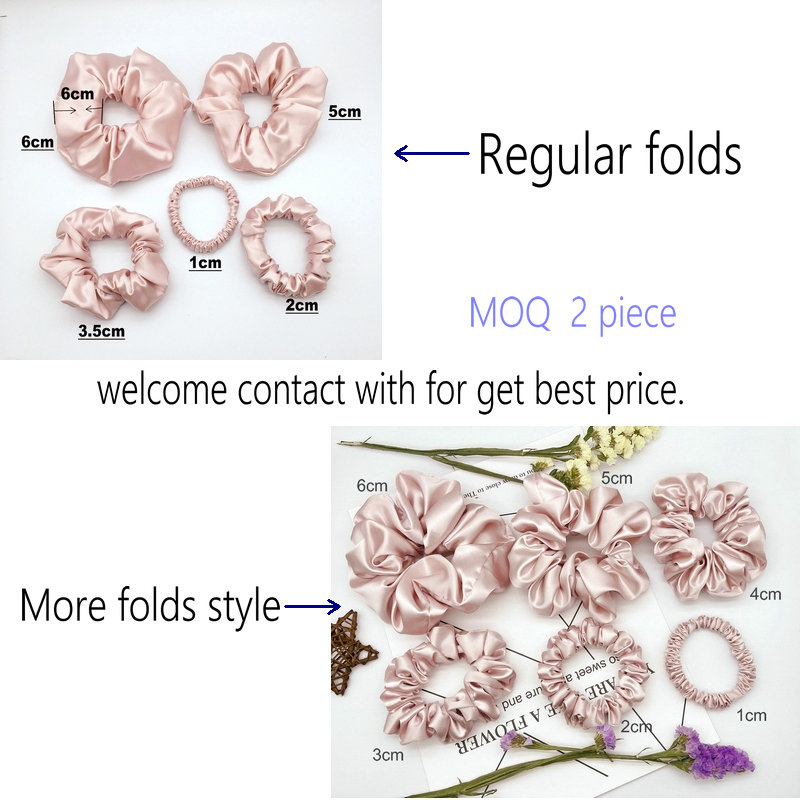 Custom Logo 22mm 1cm Wide Non-Toxic Silk Hair Scrunchies Elastic Hair Bands In American &amp; European Styles Accessory Hairbands