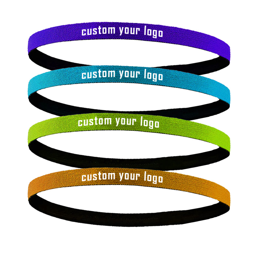 Custom Elastic Silk Hair Accessories Running Headband with logo
