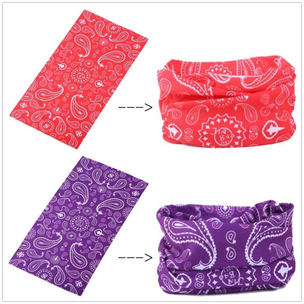 Wholesale Stretchable Adjustable Multifunctional Printed Seamless Tube Head Wear Bandana Dry Fit