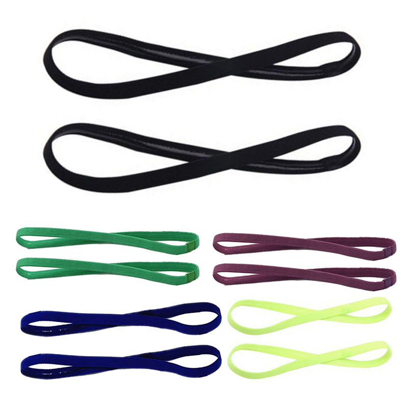 Candy Color Women Men Yoga Hair Bands Sports Headband Non-Slip Running Elastic Rubber Sweatband Football Hair Accessories