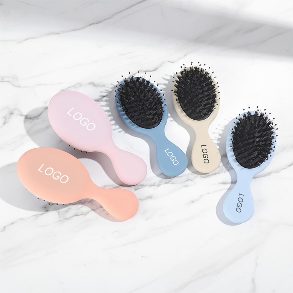 Factory Private Label Mini Airbag Comb Multicolor Boar Bristles Air Cushion Massage Detangle Hair Brush