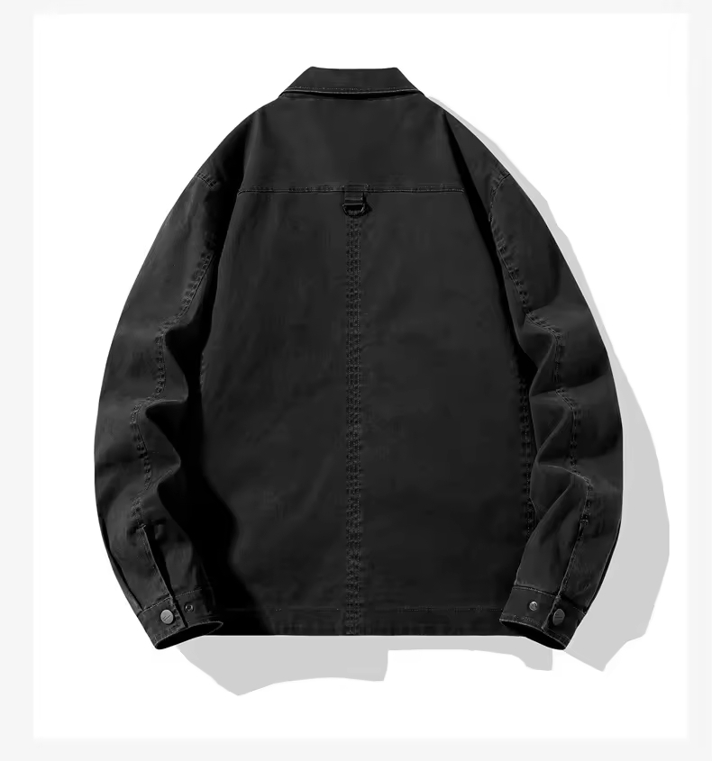 Casual Cargo Streetwear Inspired Relaxed Fit Multiple Pockets Men's Oversized Denim Jacket