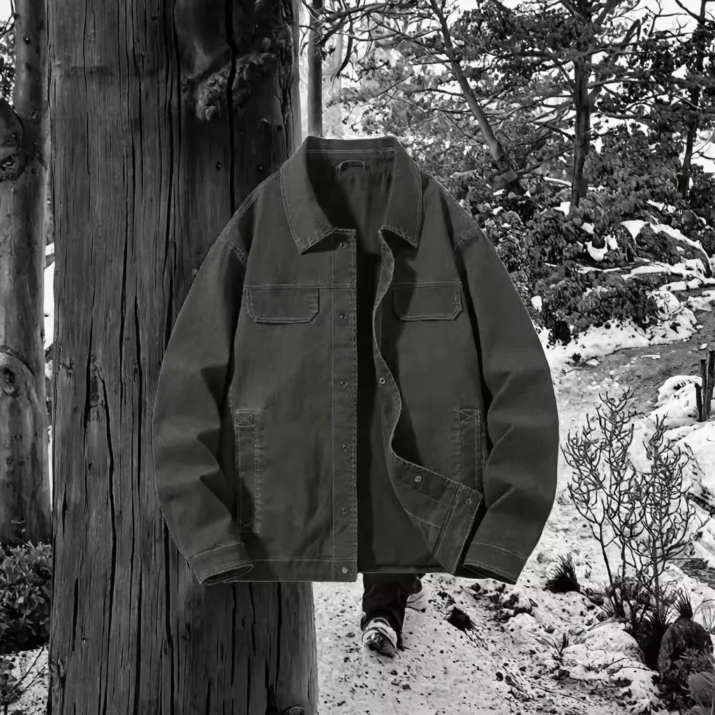 Casual Cargo Streetwear Inspired Relaxed Fit Multiple Pockets Men's Oversized Denim Jacket