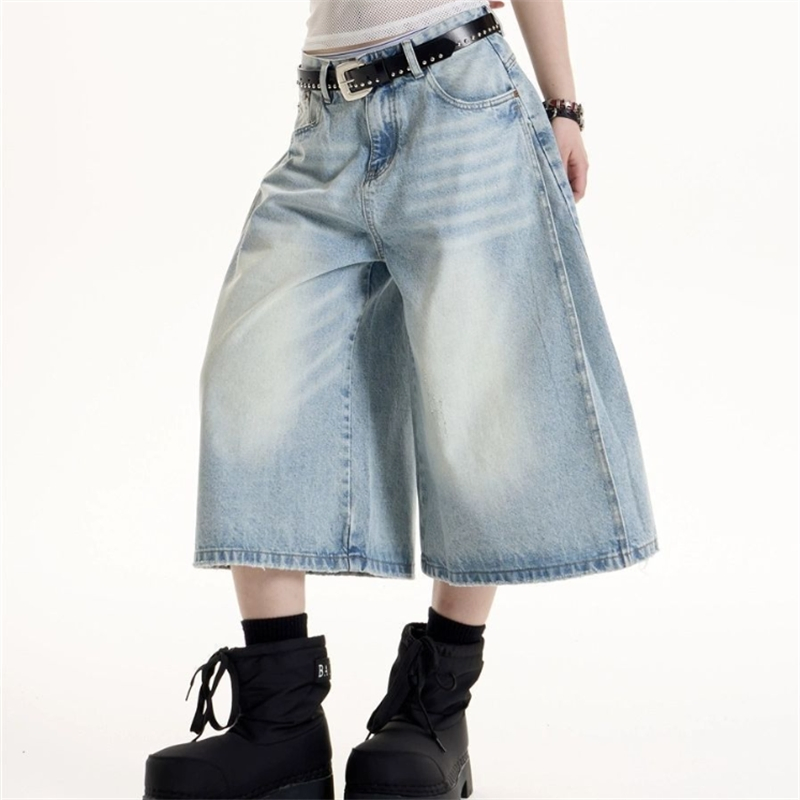 Hot Girl Style Wide Leg Women's Jeans New Design High Waisted Loose Fit Slimming Cropped Pants
