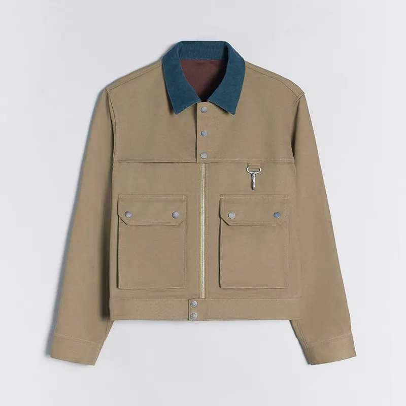 High Quality Custom Logo Casual Denim Jacket with Sherpa Fleece