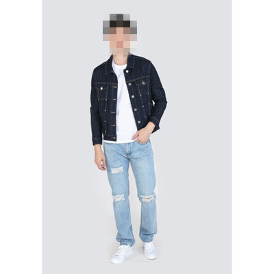 High Quality Men′ S Sustainable Pants Straight MID Denim Black Tag Distressed Wash High Street Men′ S Jeans