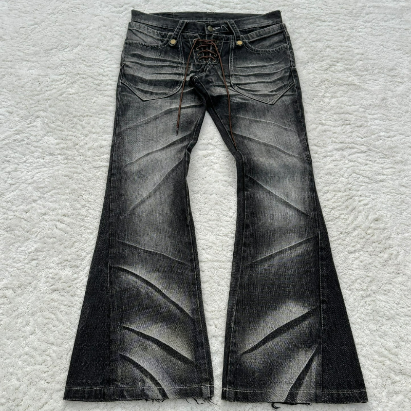 Men's Distressed Flared Denim Jeans