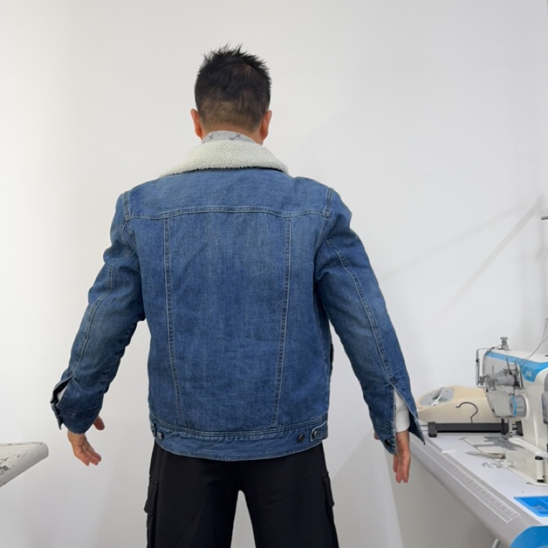 Denim with Sherpa Lining Man's Sherpa Warm Jacket