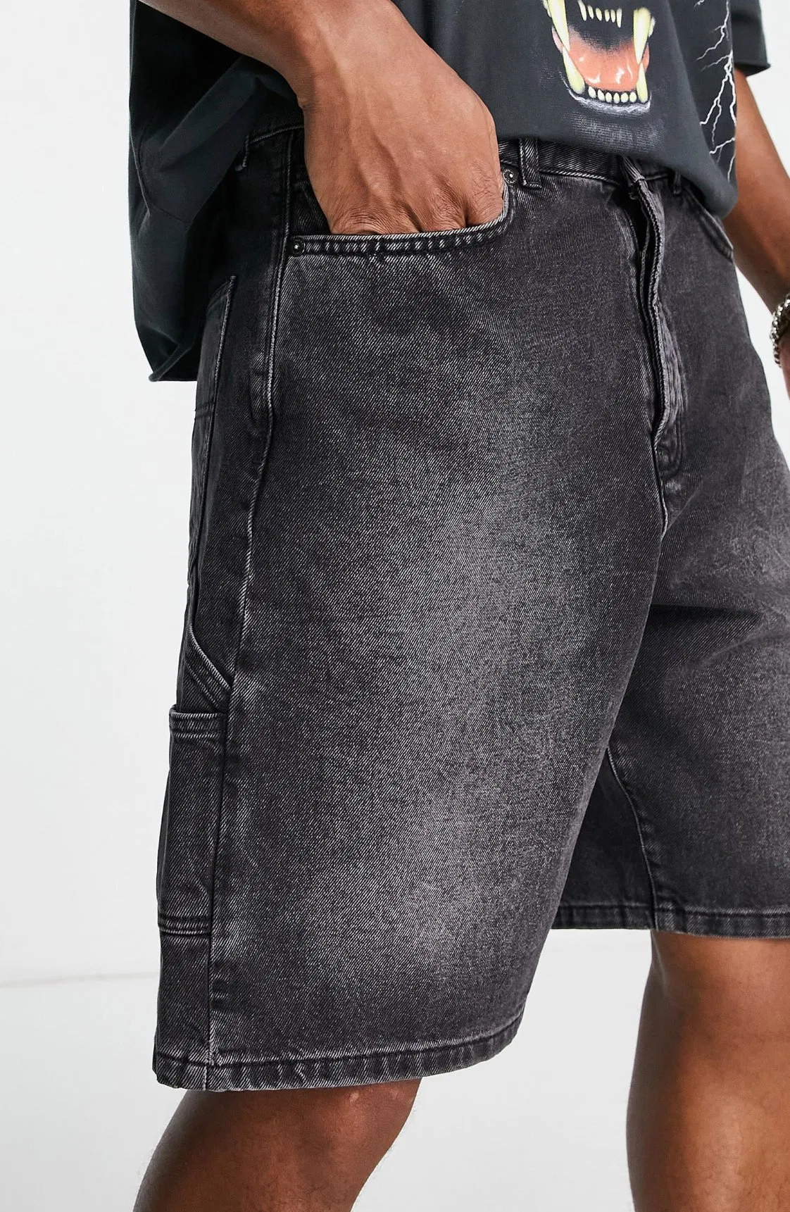 High Quality Custom Logo Shorts Above The Knee Black Jeans Short Cropped Fit Blank Men Denim Shorts Fashion Summer Pants