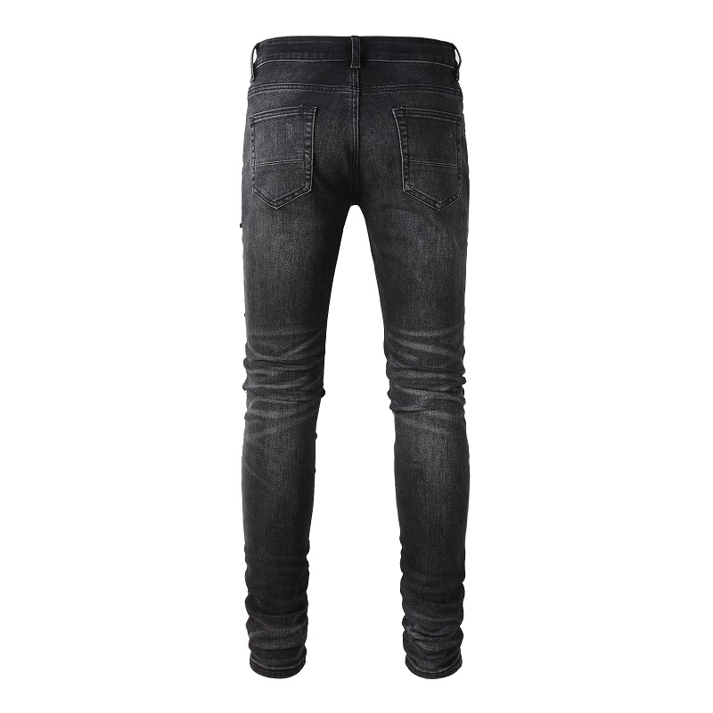 Wholesale High Quality Designer Jeans Cotton Straight Leg Custom Ripped Slim Fit Skinny Jeans Men