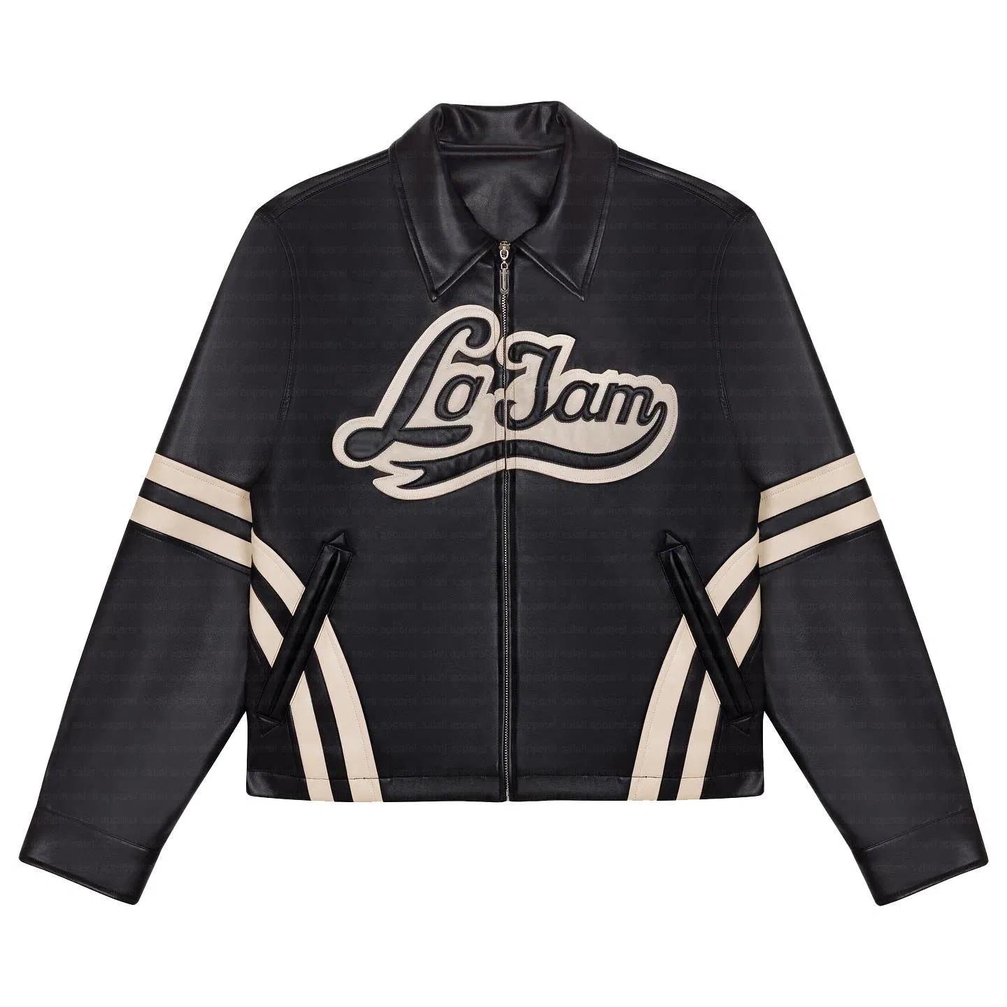 Custom Fashion Zip up Embroidery Logo Retro Vintage Streetwear Motorcycle Motorbike PU Cropped Men's Leather Jackets