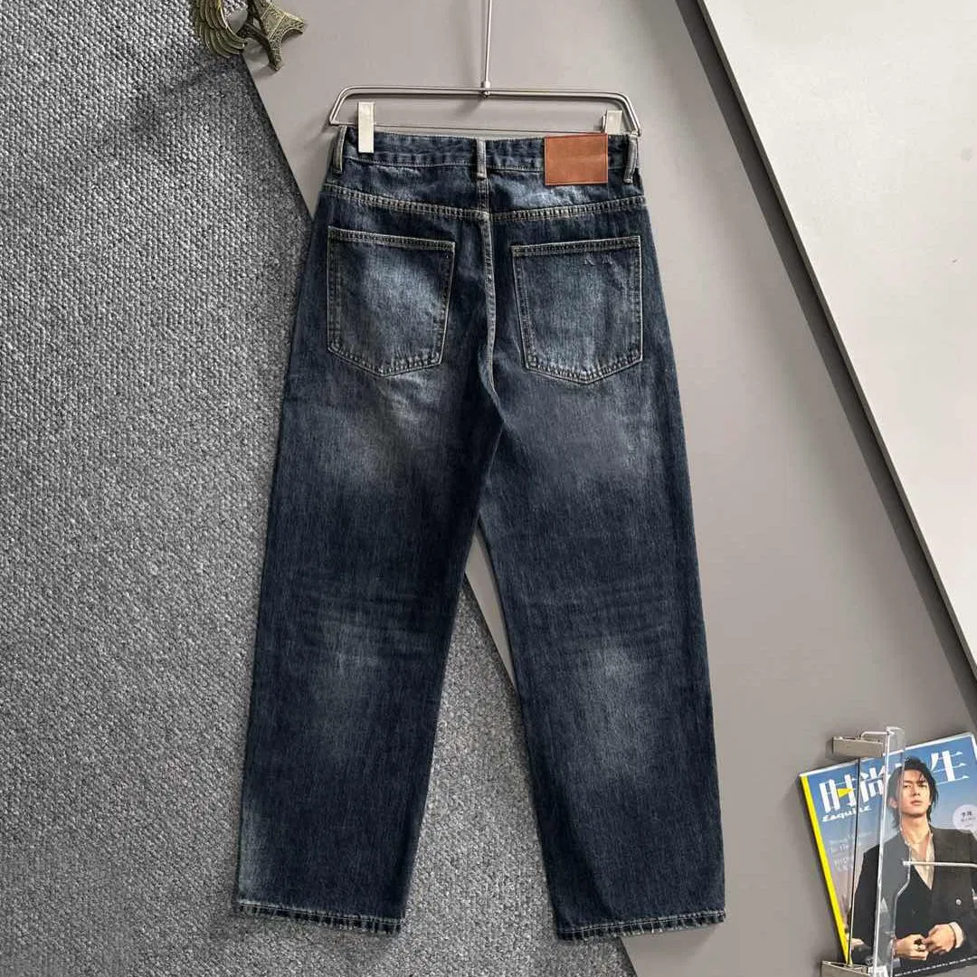 Correct Edition Bal Style Vintage Washed Jeans for Men Casual Straight Distressed Denim Pants Luxury Brand Clothes