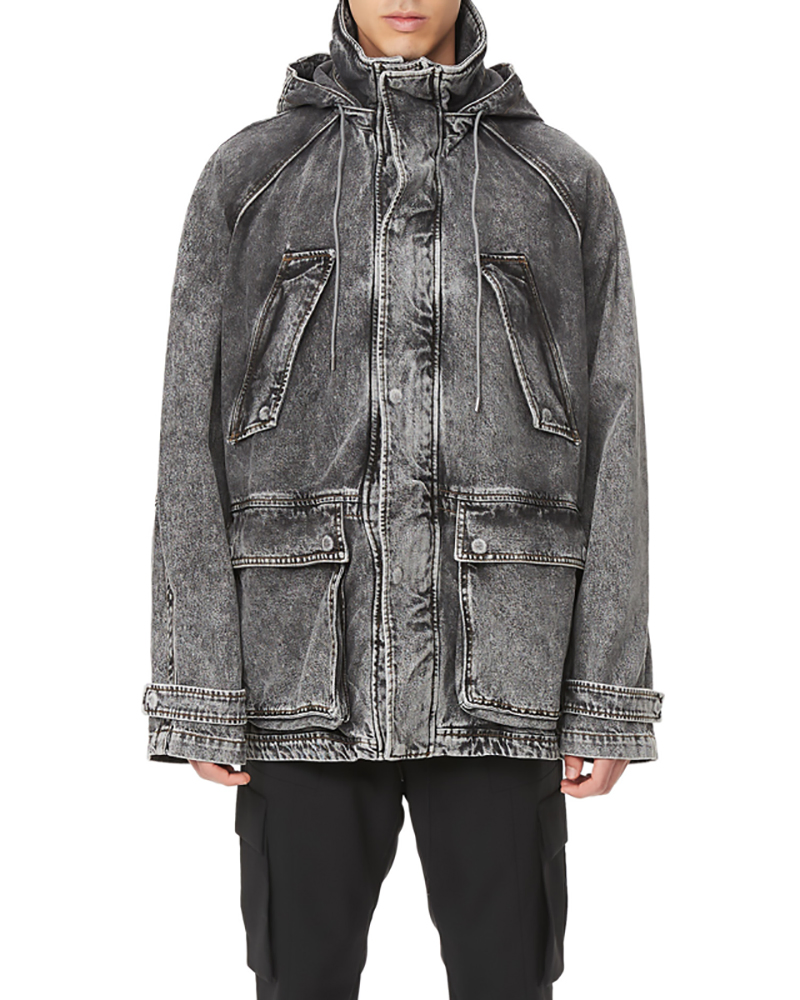 Custom Logo Jackets for Man West Cowboy Denim Jacket Sherpa Fleece Lining Vintage Men Jacket