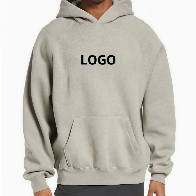 Wholesale High Quality Custom French Terry Cotton Plain Blank Pullover Men's Hoodies