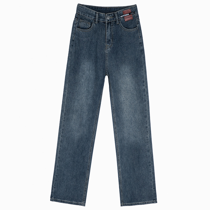 Jeans Female Loose Wide Legs Do Old Thin All-Match Straight Trousers